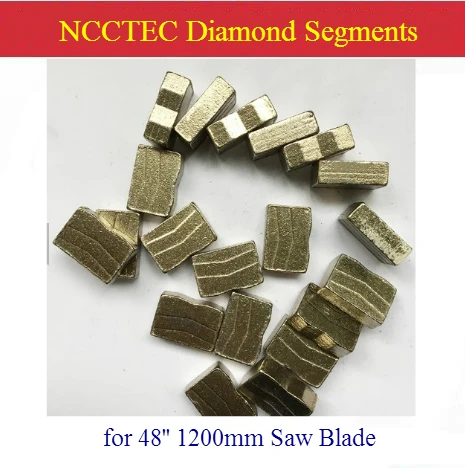 NCCTEC Diamond segments teeth heads for Diameter 48'' inch 1200mm Combination mine saw blade cutting bluestone 14/20mm Height