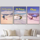 Настенные художественные постеры и принты для зимних видов спорта и сноуборда, картины для катания на лыжах, пейзаж снега, Картина на холсте, украшение для дома