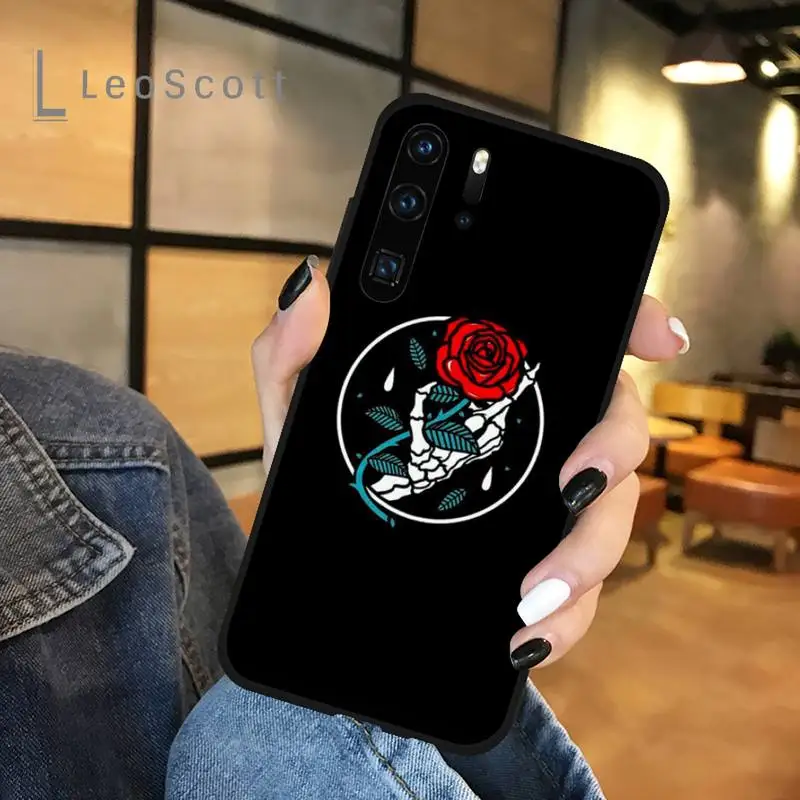 

Glowing rose in the dark Phone Cases For Huawei honor Mate P 9 10 20 30 40 Pro 10i 7 8 a x Lite nova 5t