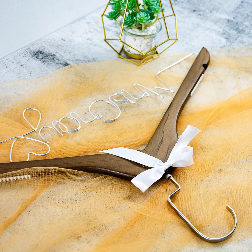 Персонализированные Выгравированные свадебное платье вешалка подарок для