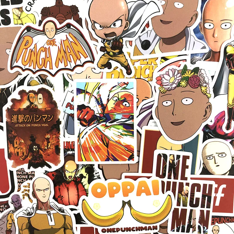 50 шт./компл. ONE PUNCH-MAN аниме-наклейки для багажа ноутбука ноутбук электроger электроскутер Автомобиль Велосипед мультфильм наклейки