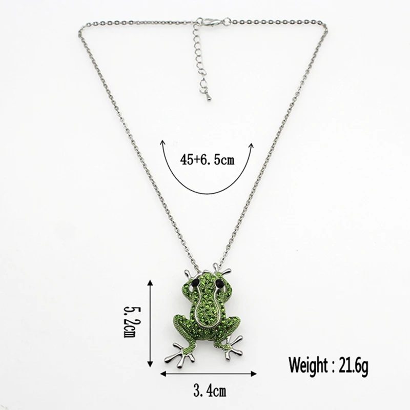 Роскошная зеленая Хрустальная брошь с дизайном лягушка цепочкой цвета розового