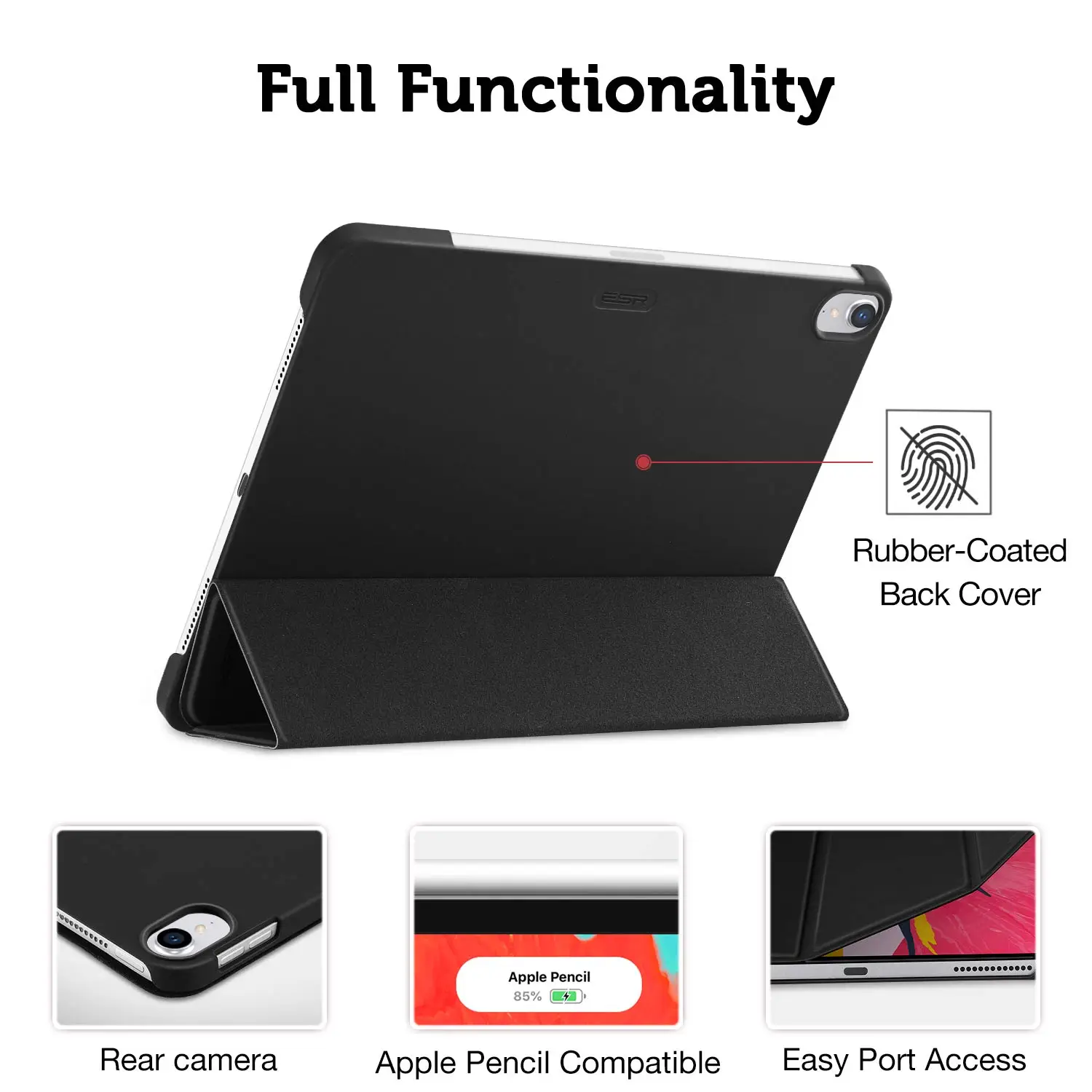 ESR Чехол для iPad Pro 11 крышка отделения для резинового масла искусственная кожа ультра тонкий светильник вес умный чехол прорезиненный чехол для iPad