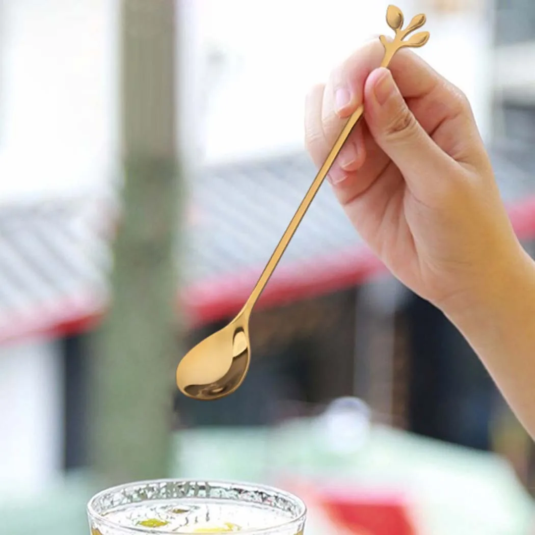 

1Pc Creative Steel Fruit Fork Teaspoon Coffee Spoons Dessert Dinner Steak Salad Snacks Forks Tableware Restaurant Party Supplies