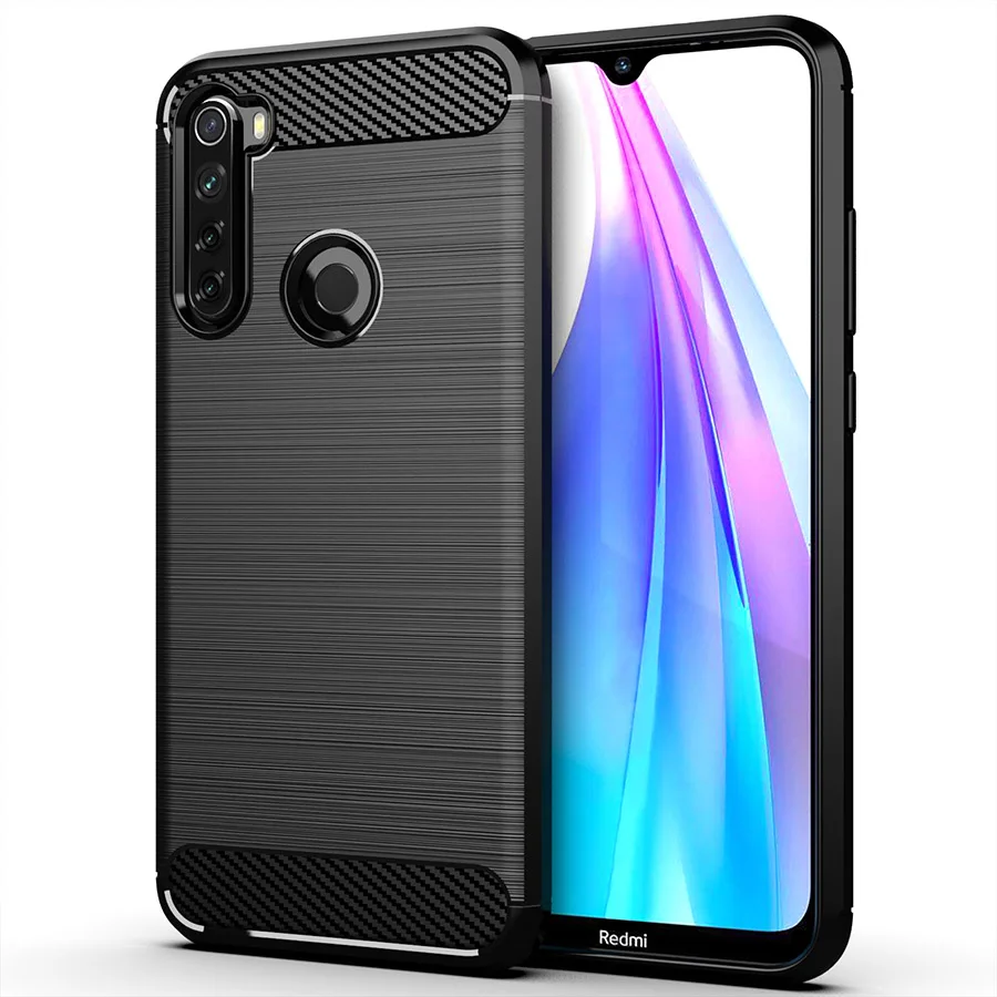 black Чехол RIJOW для Xiaomi Redmi Note 8 T, чехол Redmi Note8T из углеродного волокна, полностью защитный чехол для телефона Xiomi Redmi Note 8 T, чехол s - Цвет: black