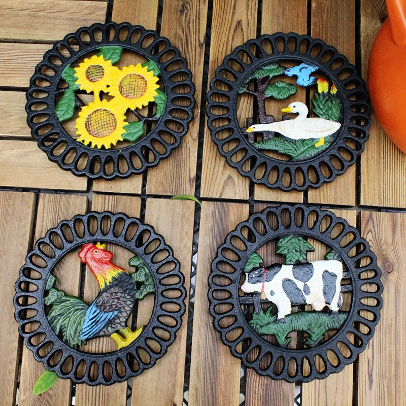 

Чугунная окрашенная теплоизоляция JD, подставка для кастрюль подложка под миску, коврик для стола, Кухонное Украшение творческие материалы