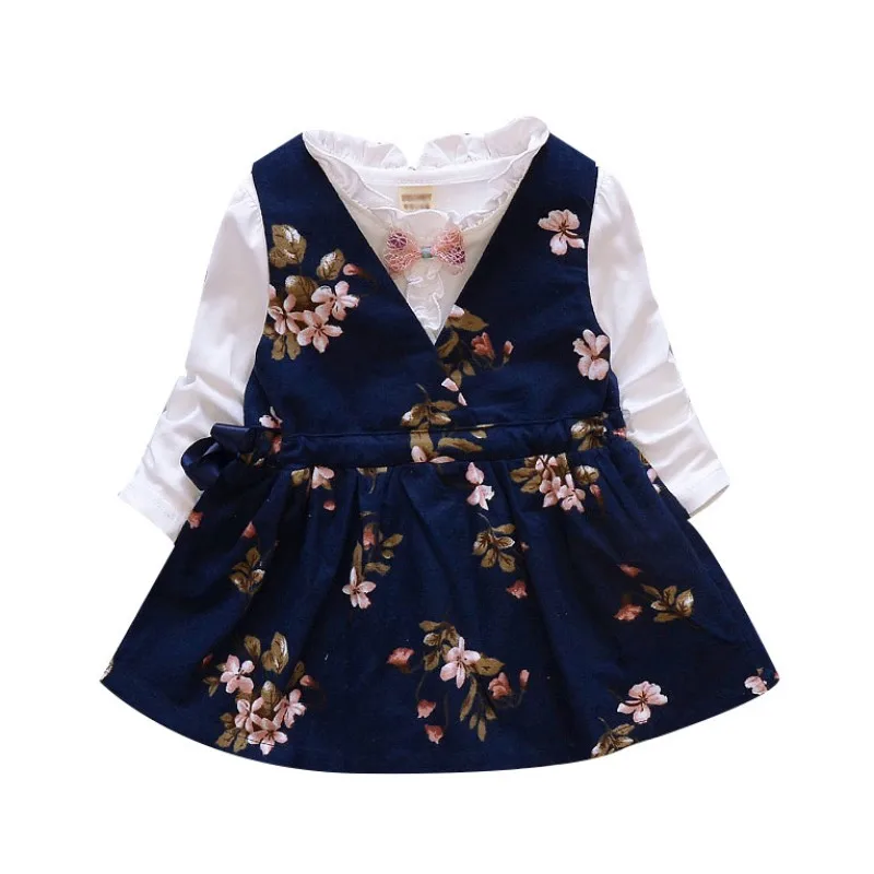 Осенний комплект одежды для девочек футболка принцессы с длинными рукавами