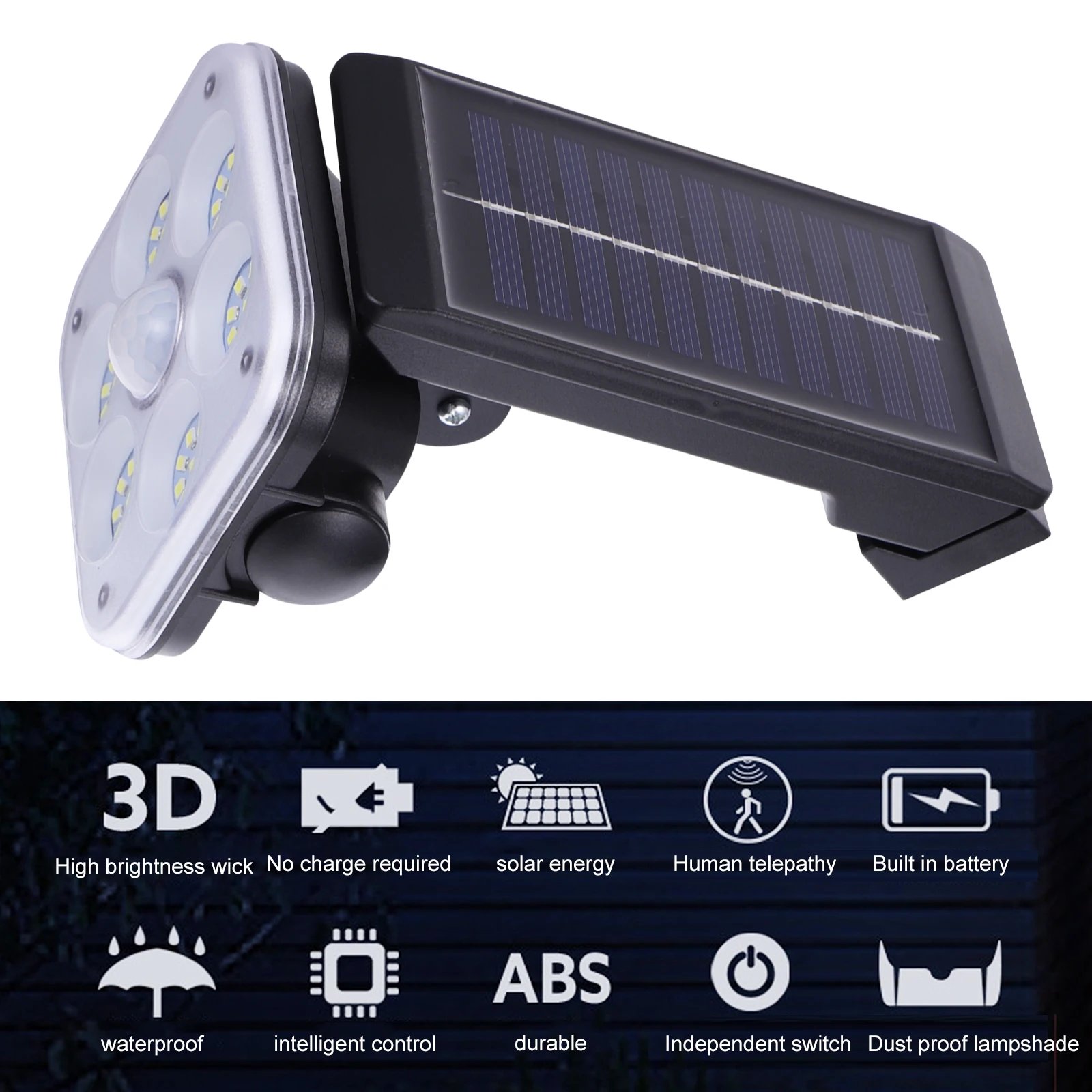 

Practical Solar Light Pathway Light LED Garden Light Wall-mounted Sensor Lamp