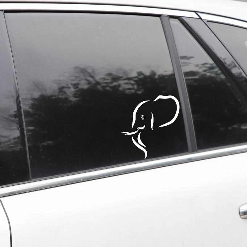 

Car Stickers Elephant Head Simple PVC Car Decoration Stickers Accessories Creative Waterproof Sunscreen Black/white,15cm*15cm