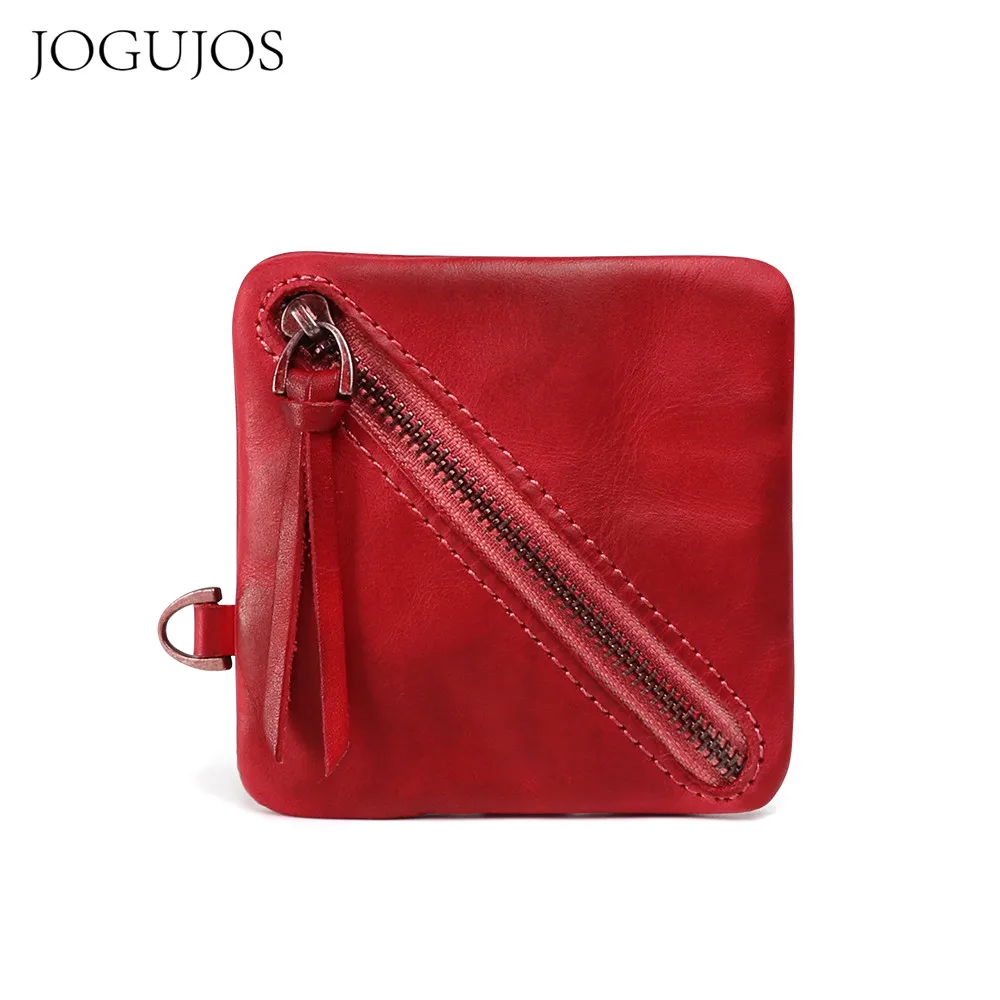 

JOGUJOS New Design Coin Purse Genuine Leather Women Men Wallet Short Small Bag Unisex Credit Card Holder Wallet Pochette