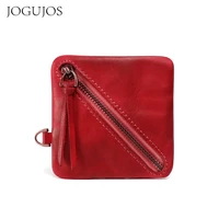 jogujos new design coin purse genuine leather women men wallet short small bag unisex credit card holder wallet pochette