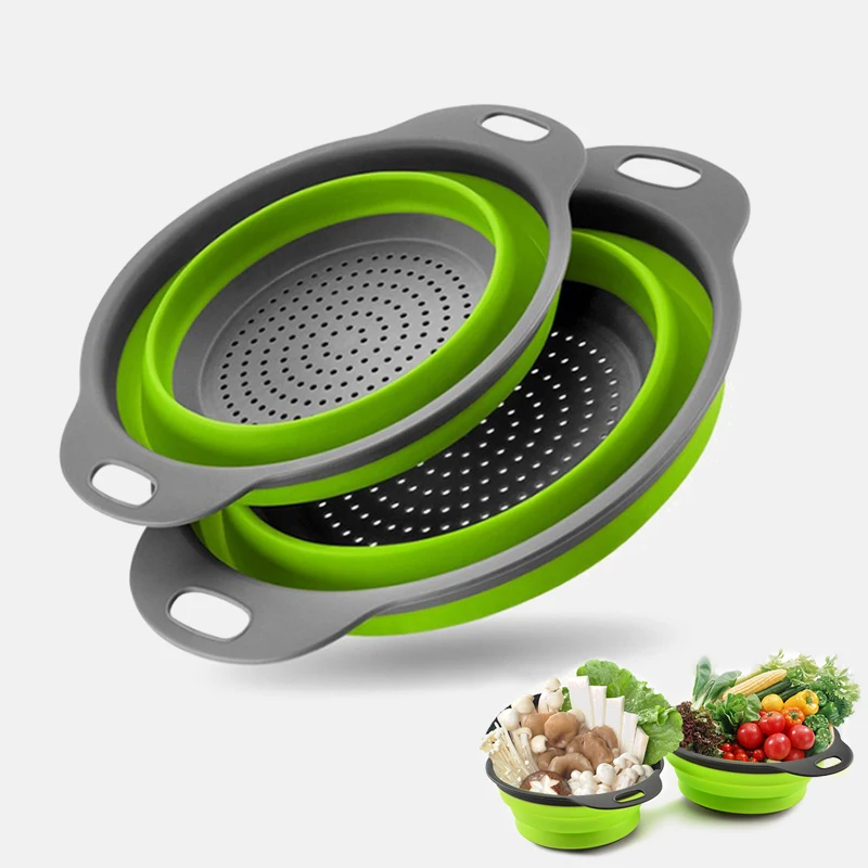 1Pc Foldable Fruit Vegetable Washing Basket Folding Drain Creative Retractable Colander Kitchen Gadgets | Дом и сад