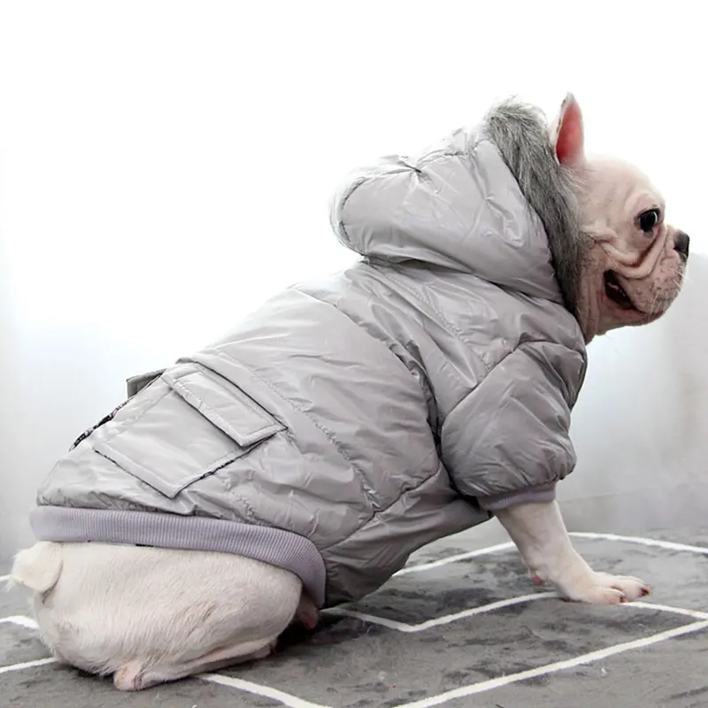 Зимняя куртка для собак теплая плотная водонепроницаемая с мягким меховым