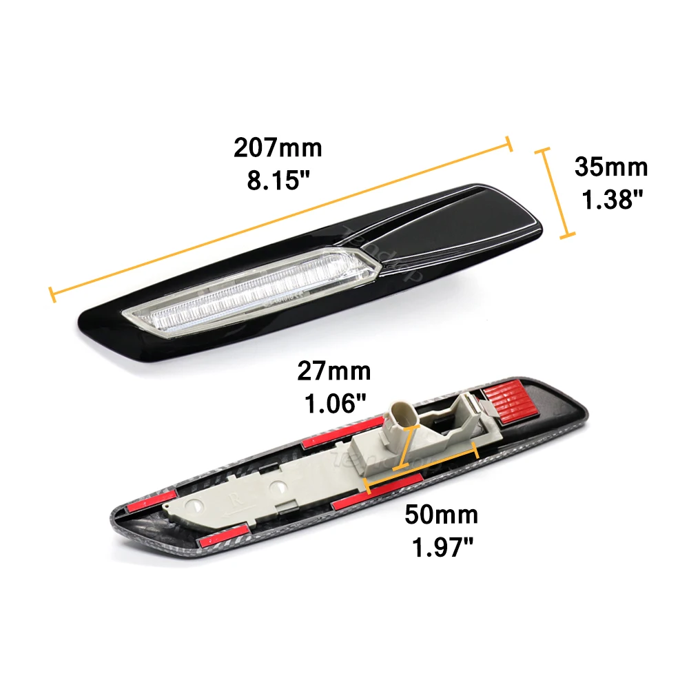 Оранжевый светодиодный автомобильный передний боковой габаритный индикатор для