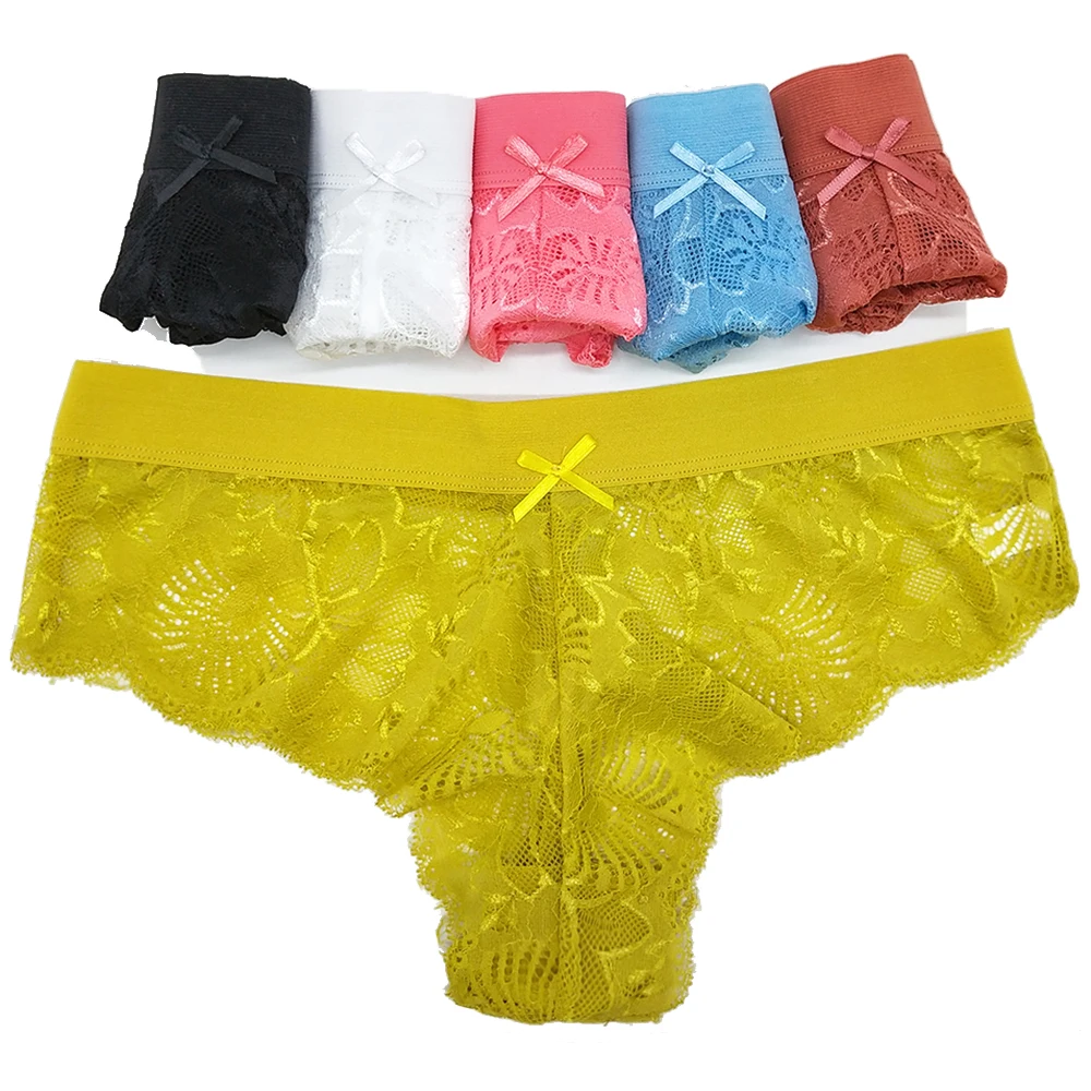12 Pieces New Lace Briefs Women's Panties Sexy Underwear Woman Thong Transparent Hollow Out Underpants Female Lingerie Femme