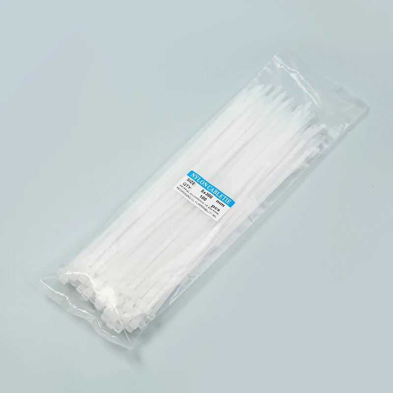 5x300 многоразовые нейлоновые кабельные стяжки белые самоблокирующиеся