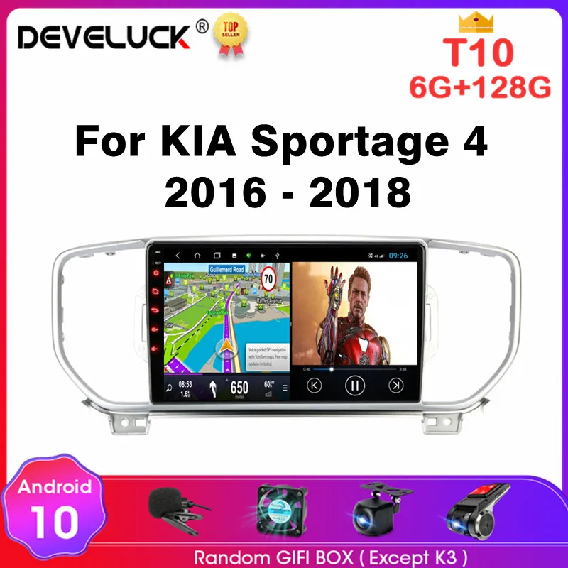 Автомагнитола 2 din на Android 10 для KIA Sportage 4 KX5 2016 2017 2018 мультимедийный видеоплеер GPS