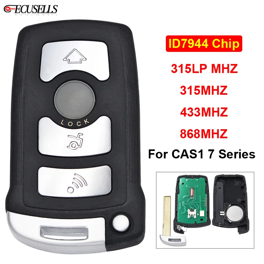 4 кнопки умный Автомобильный ключ дистанционный 315LP МГц 315 433 868 для BMW CAS1 7 серии E65