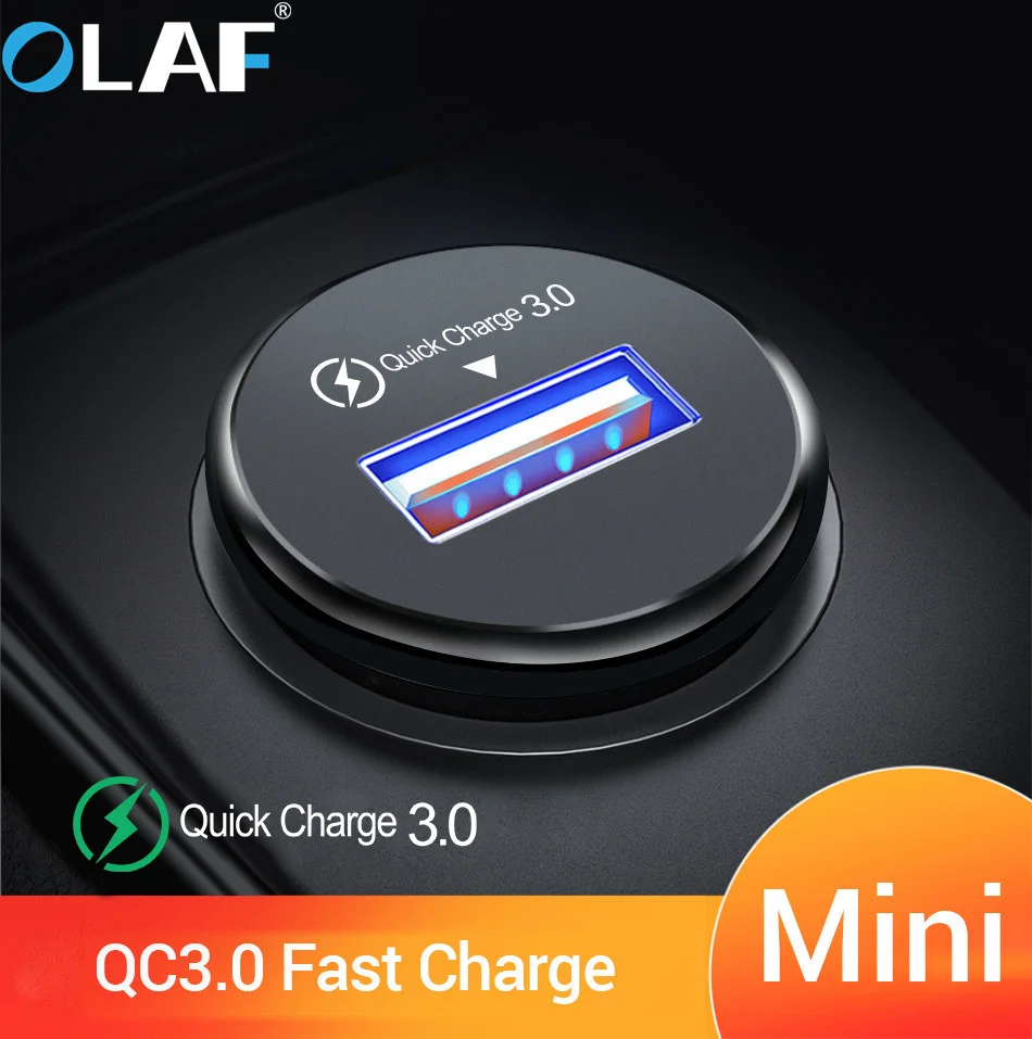 Автомобильное зарядное устройство Olaf 18Вт USB Type A 12 24В/2.4A QC3.0 черный/белый|Зарядные