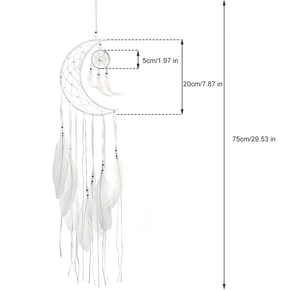 

Original Iron Ring Dream Catcher Moon Indian Feather Hanging Art Gifts Room Decoration Creative Valentine's Day Gifts