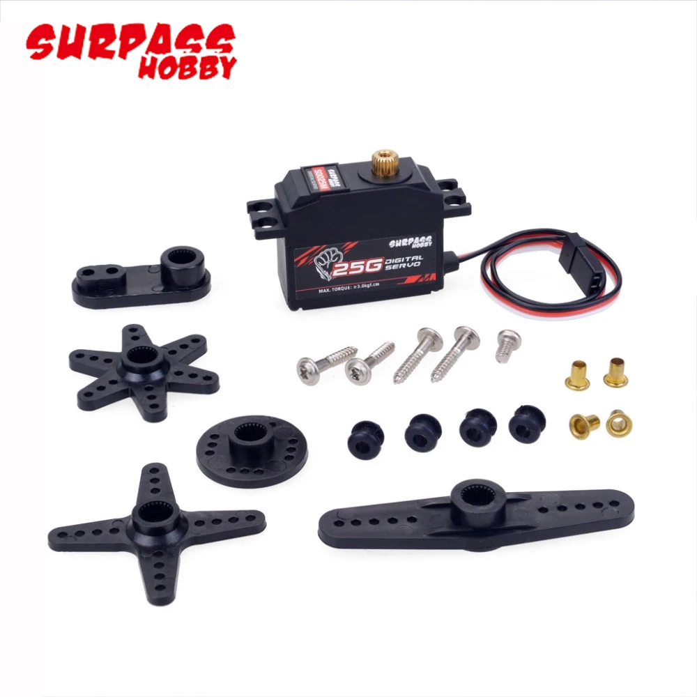 Surpass Hobby S0025M 25T 4.8-6.0V 3KG Metal Gear Digital Servo For 1/12 1/14 RC Car Aircraft Boat Off-road Buggy Robot Toy