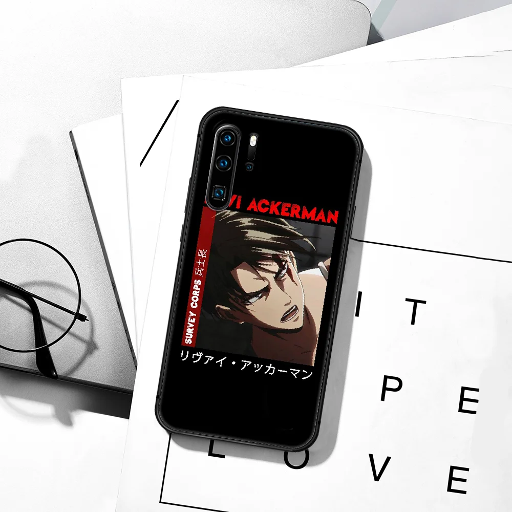 

Japanese Anime Attack on Titan Phone Case For Huawei P Mate 10 20 30 40 Pro Lite Smart 2019 2021 black Bumper Pretty Coque
