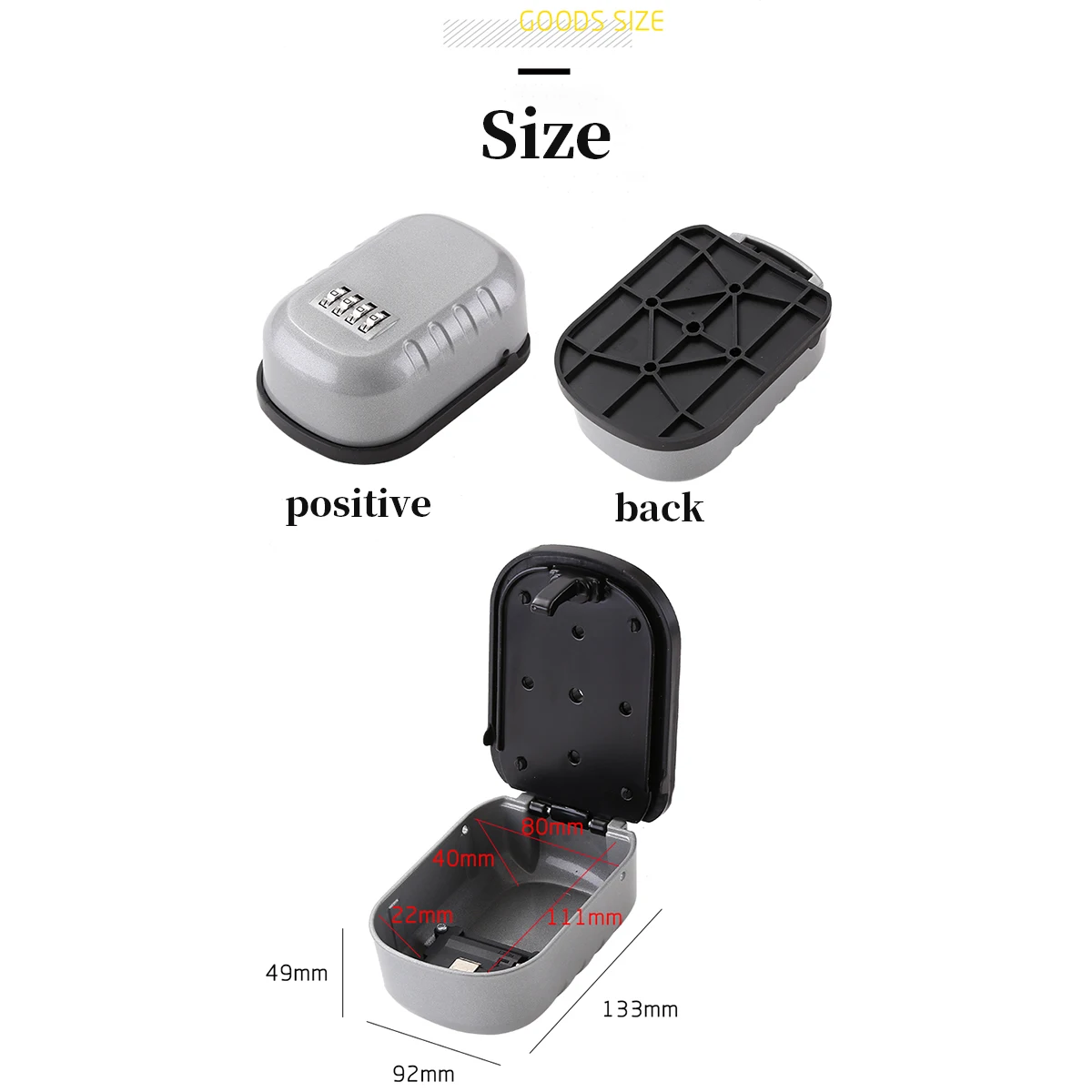 

Wall mounted 4 Digit Metal Curved Key Card Password Box Master key box Password lock Decorated Cipher Keys Storage Box