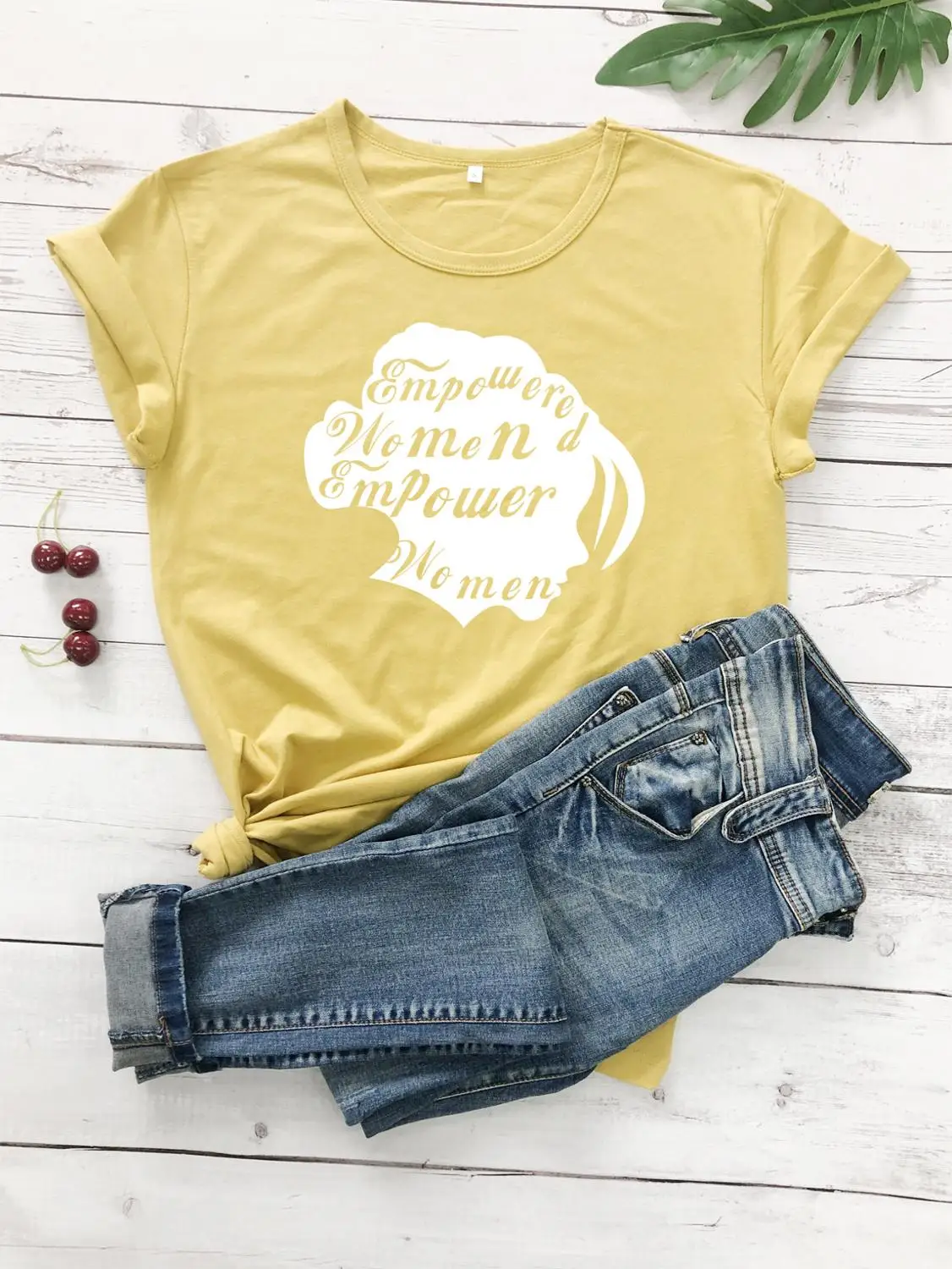 mustard--white text Женская графическая футболка Hipster мощная феминистка Женская винтажная рубашка гранж Хлопковая женская футболка гранж Цитата Топ - Цвет: mustard--white text