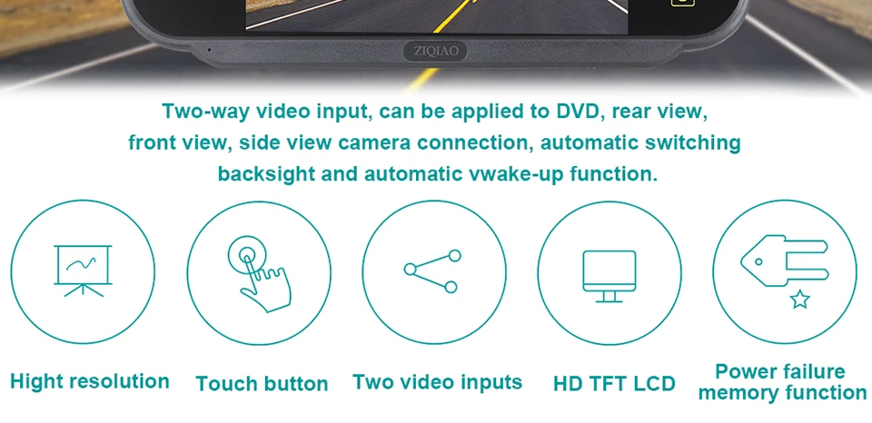 7-дюймовый TFT LCD Автомобильный Зеркальный Монитор Парковочная Система Дисплей Камера Заднего Вида Парковочная система для