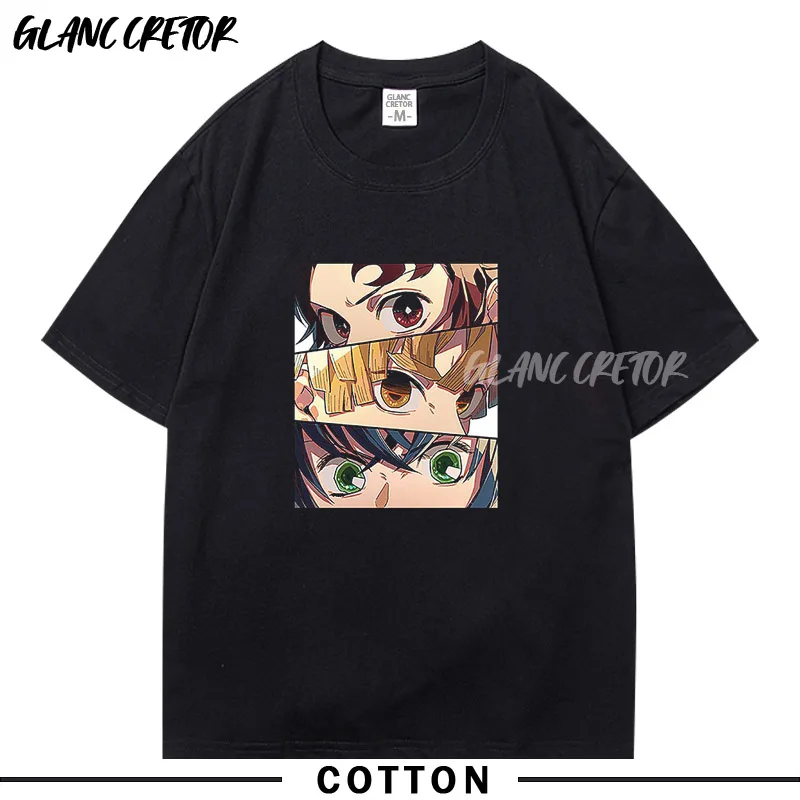 

Demon Slayer Print Men's T-shirt Fashion O-neck T Shirt Harajuku Casual Men Clothing Funny Kawaii Japan Anime Shirt