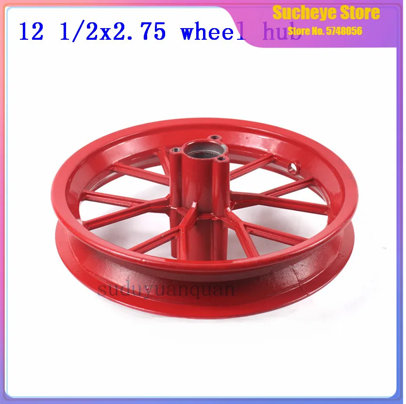 Red 12 1/2x2.75 Front and Rear aluminum rim wheel hub use 12 1/2*2.75 tire for Razor Dirt Bike Rocket MX350 MX400 Mini Dirt bike