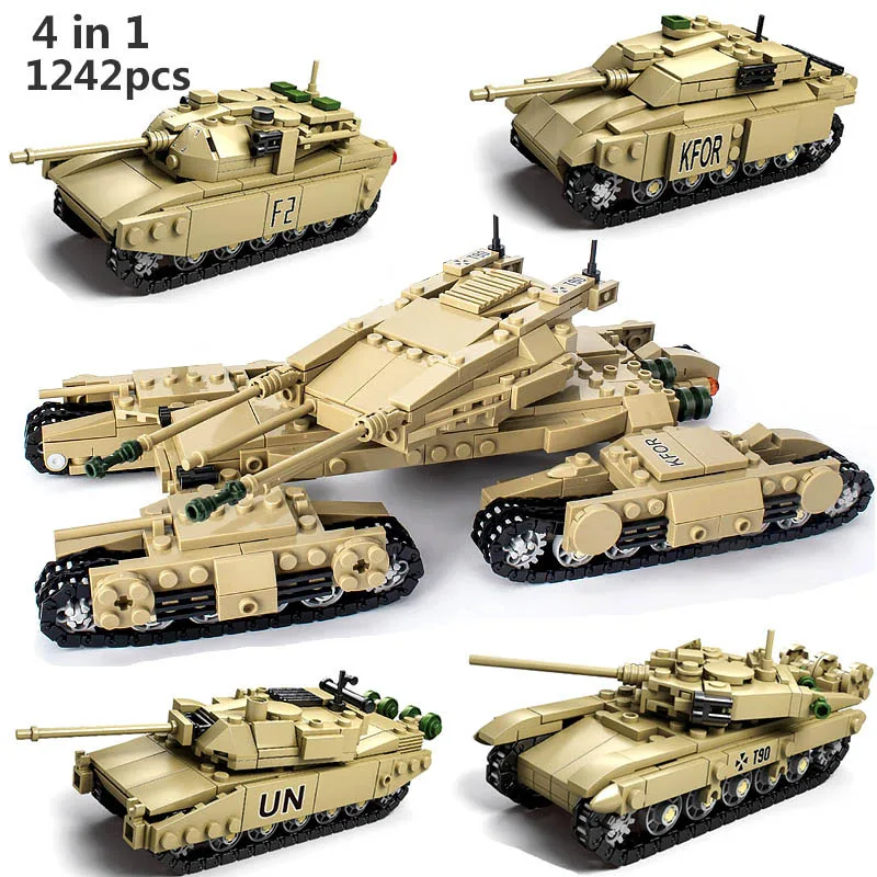 Модель военного танка строительные блоки армия ww2 panzer IV II T34 M1A2 Тигр немецкий m1a2