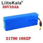 Новый аккумулятор LiitoKala 36 в 10 Ач 21700 5000 мАч 10S2P аккумулятор 500 Вт аккумулятор высокой мощности для электровелосипеда BMS XT60