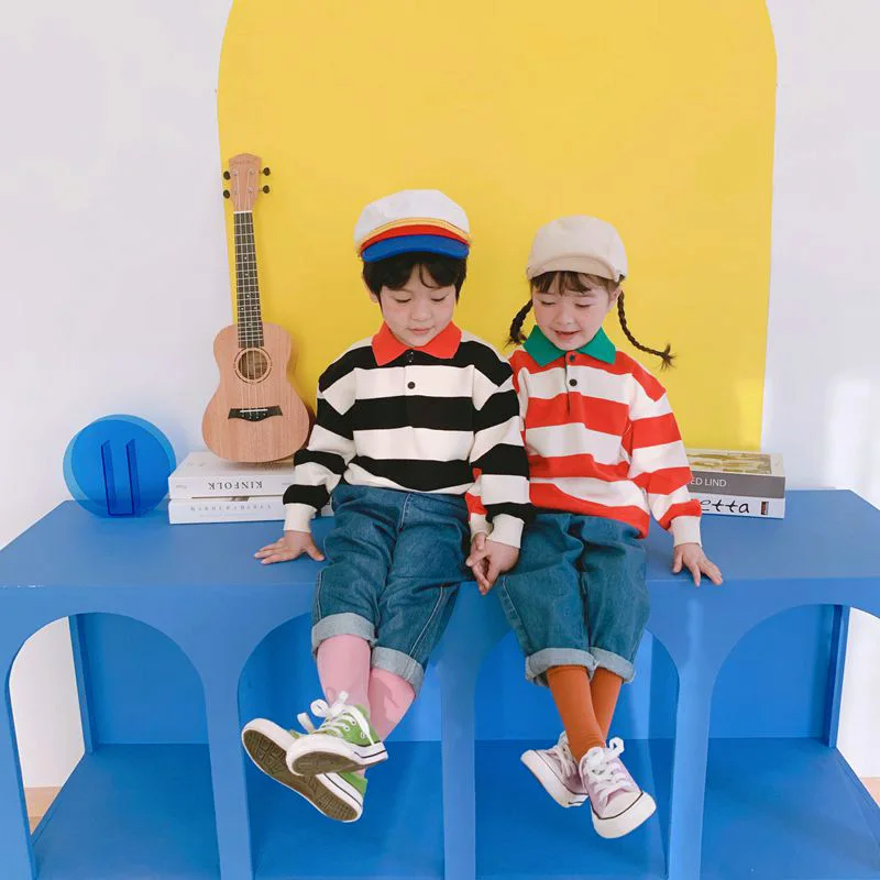 Детская одежда из Южной Кореи Детский свитер весна 2020 новый стиль отложной