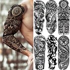 DIY Племенной Тотем на всю руку, временная татуировка, рукав для мужчин, женщин, мужчин, для взрослых, маори, Череп, татуировки, наклейки, Черная Женская, инструменты для макияжа