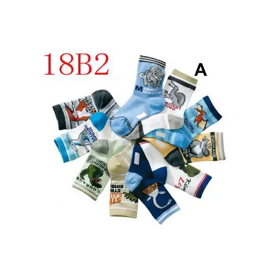18B2 10 пар/партия, детские носки для детей от 4 до 12 лет хлопковые детские Носки с рисунком для мальчиков высокое качество - Цвет: 18B2