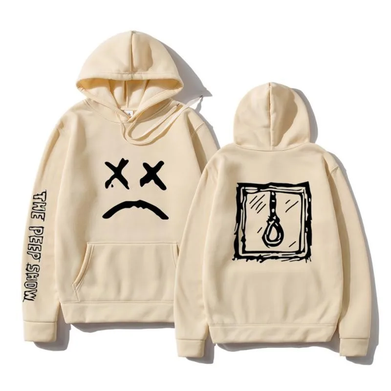 Толстовка Lil.Peep мужская с принтом смайлика Модный пуловер унисекс для пар уличная