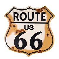 dl novelty route 66 highway vintage retro wall d%c3%a9cor shield metal plaque sign