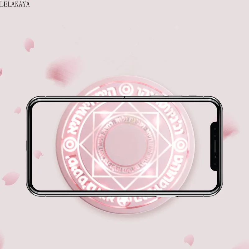 Аниме Card Captor Sakura черно-розовые clow карты волшебный круг Беспроводное зарядное