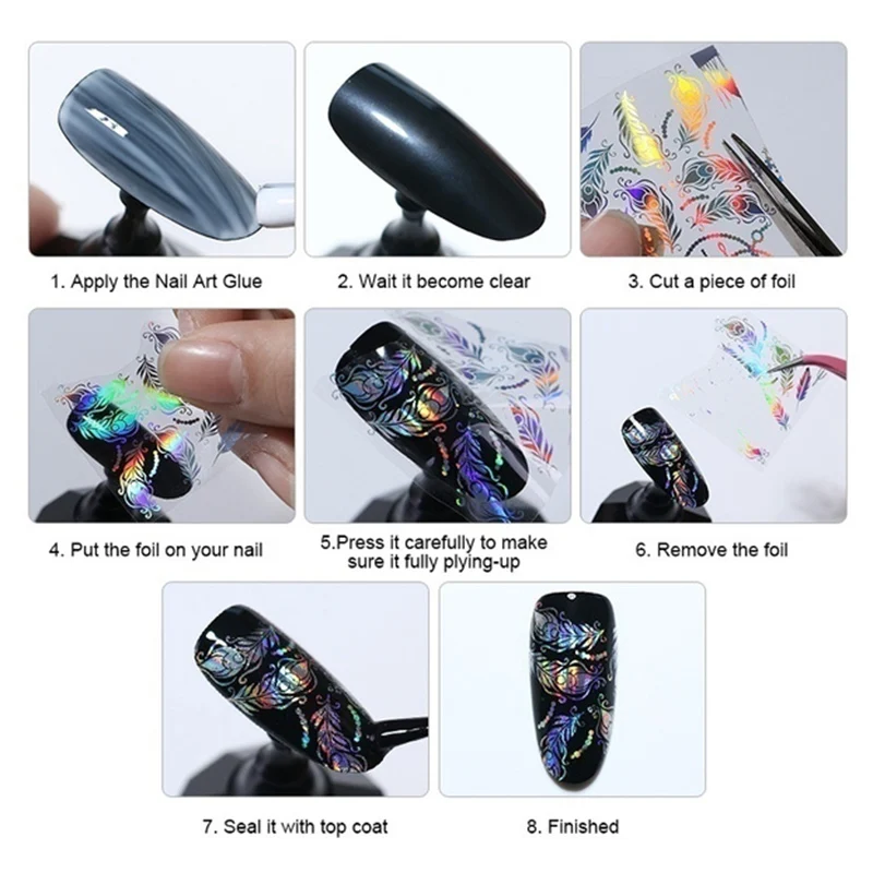

10 Pcs/Set Nail Foil Set 2.4*100cm DIY Nail Art Decorations Multicolor Nail Art Transfer Nail Sticker
