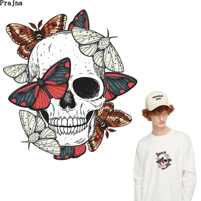 Праджня черепа панк теплопроводная поливинилхлоридная патчи для переноса