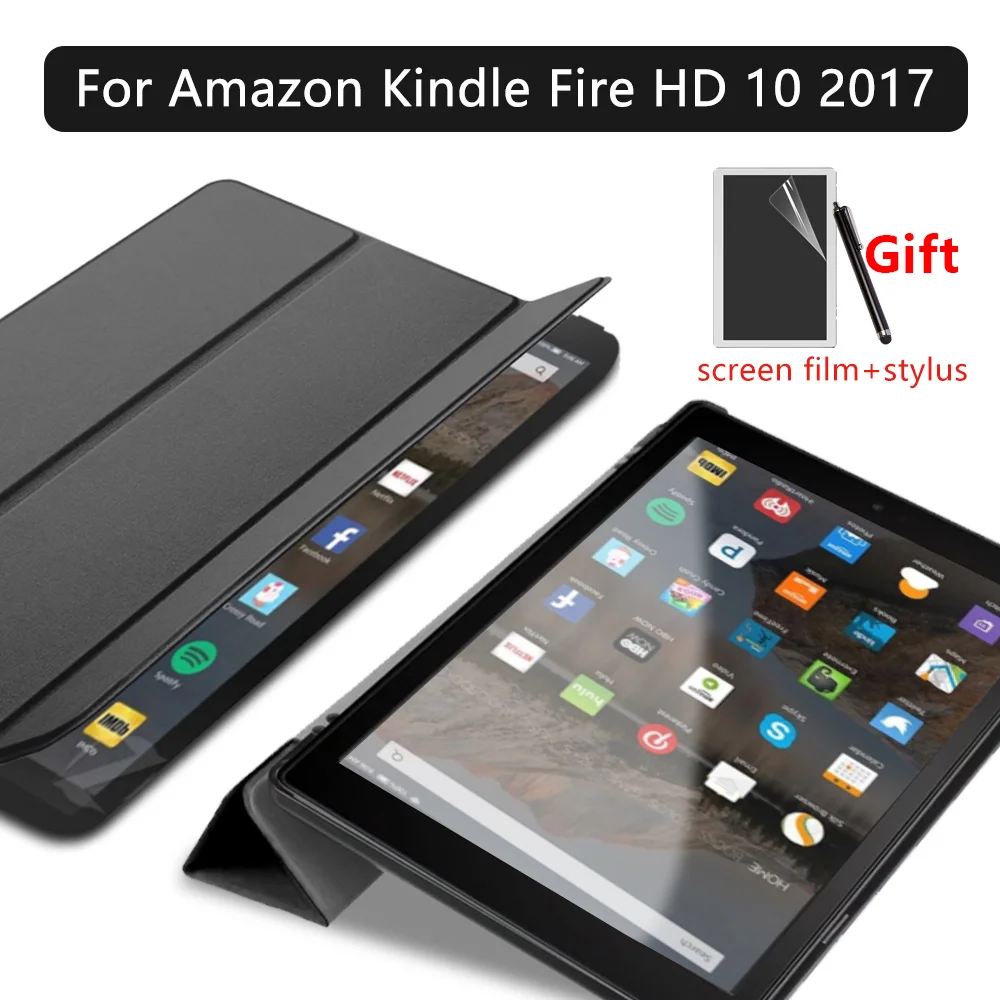Магнитный чехол подставка из искусственной кожи для планшета Kindle Fire HD 2017 10