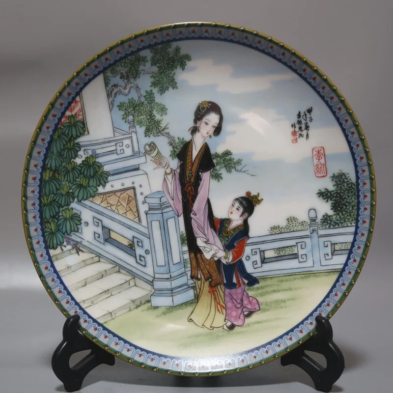 Jingdezhen Porcelain Plate Dream Of Red Mansions Li Wan Export Ceramic Plate