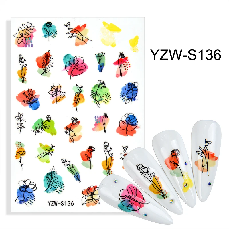 

1 Sheet New 3D Stickers for Nails Cartoons Fruit Pineapple Avocado Banana Nail Sticker Foil Adhesive Decals Nail Art Decorations