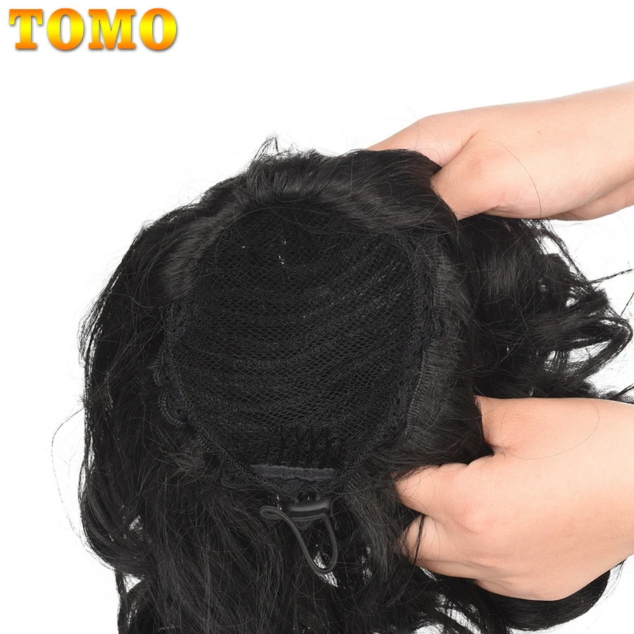 

TOMO 10" Short Body Wave Synthetic Clip in Drawstring Ponytail Hairpieces for Women Wrap Around Ponytail Hair Extensions