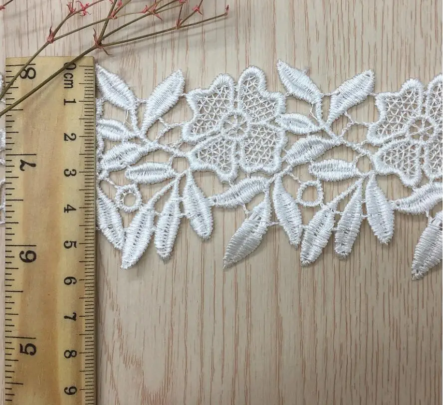 1 Yard/2 Yards Black White Lace Appliques Embroidered Net Fabric Trim Ribbons DIY Sewing Handmade Craft Materials | Дом и сад