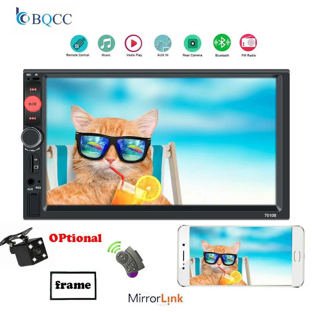 Автомагнитола 2 Din MP5 плеер с сенсорным экраном 7 дюймов Full HD Bluetooth камерой заднего