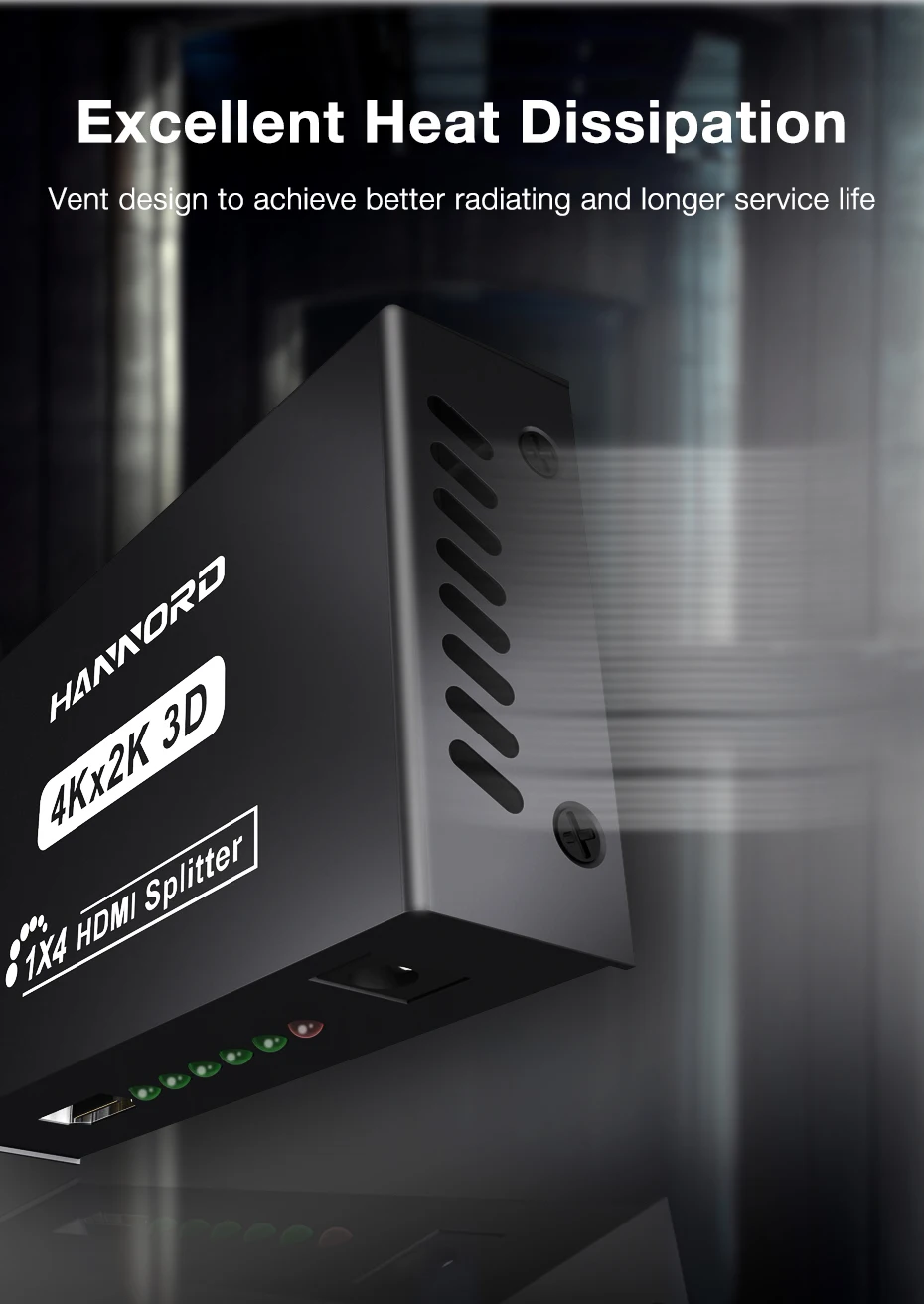 Hannord HDMI разветвитель 4K Full Ultra HD 1080P видео HDMI коммутатор 1x4 адаптер HDMI коммутатор для HD tv DVD PS3 Xbox tv коробка