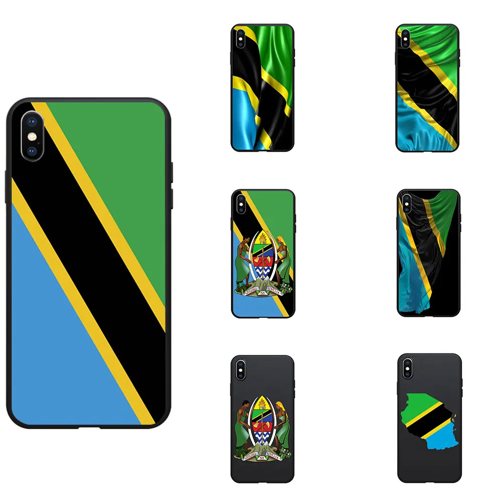 Мягкие ТПУ чехлы для телефонов с национальным флагом Танзании гербом