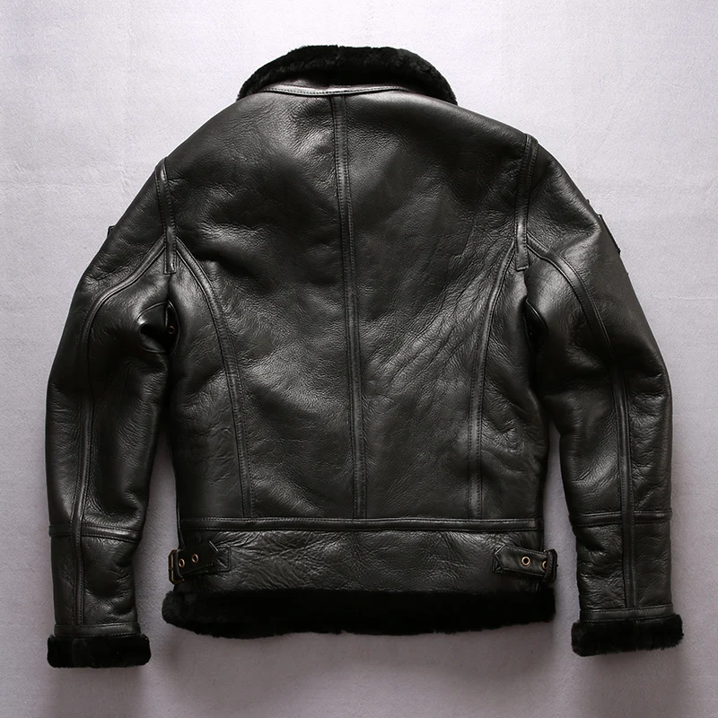 Мужская куртка-бомбер из натуральной овечьей кожи на зиму | одежда
